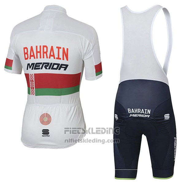 2017 Fietskleding Bahrain Merida Kampioen Bielorusso Korte Mouwen en Koersbroek